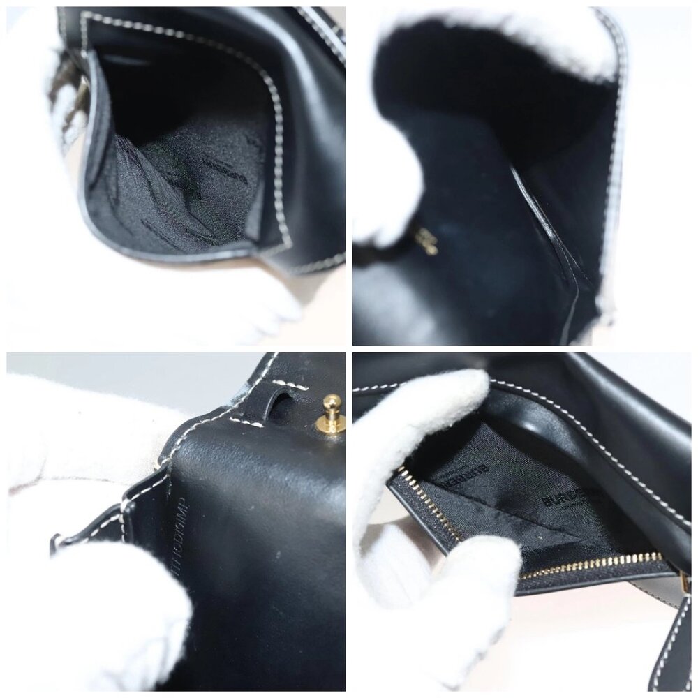 BURBERRY Waist Bag Leather Black Gold Auth bs27391 - Picture 16 of 16